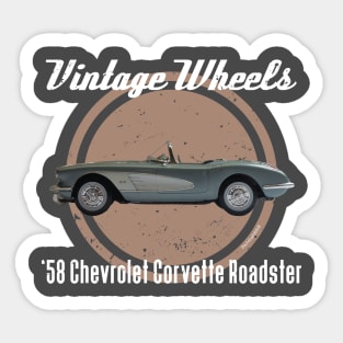 Vintage Wheels - '58 Chevrolette Corvette Sticker